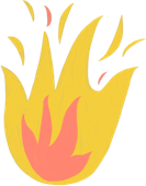 Illustration of a fire symbolizing a psoriasis flare-up